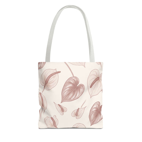 Anthurium Hearts Hawaiian All-Over Tote Bag