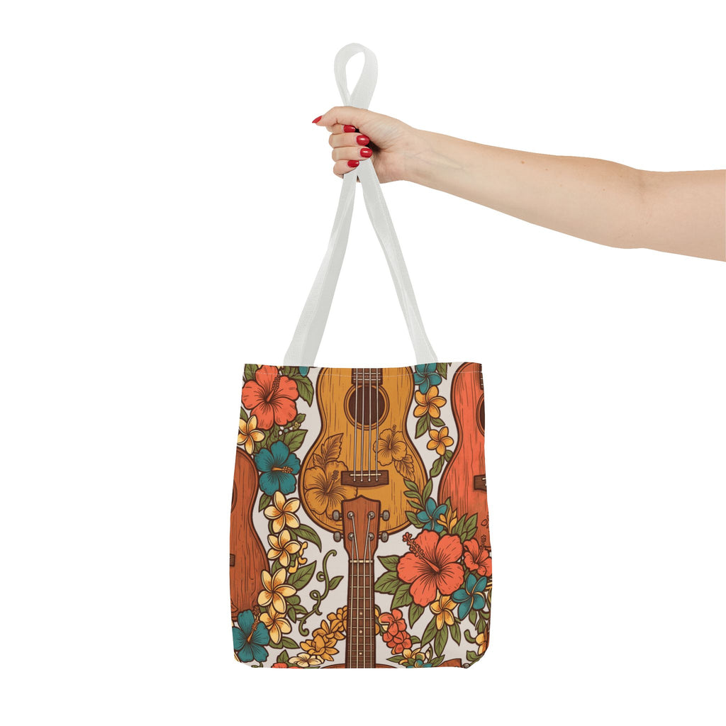 Ukulele & Lei Hawaiian All-Over Tote Bag