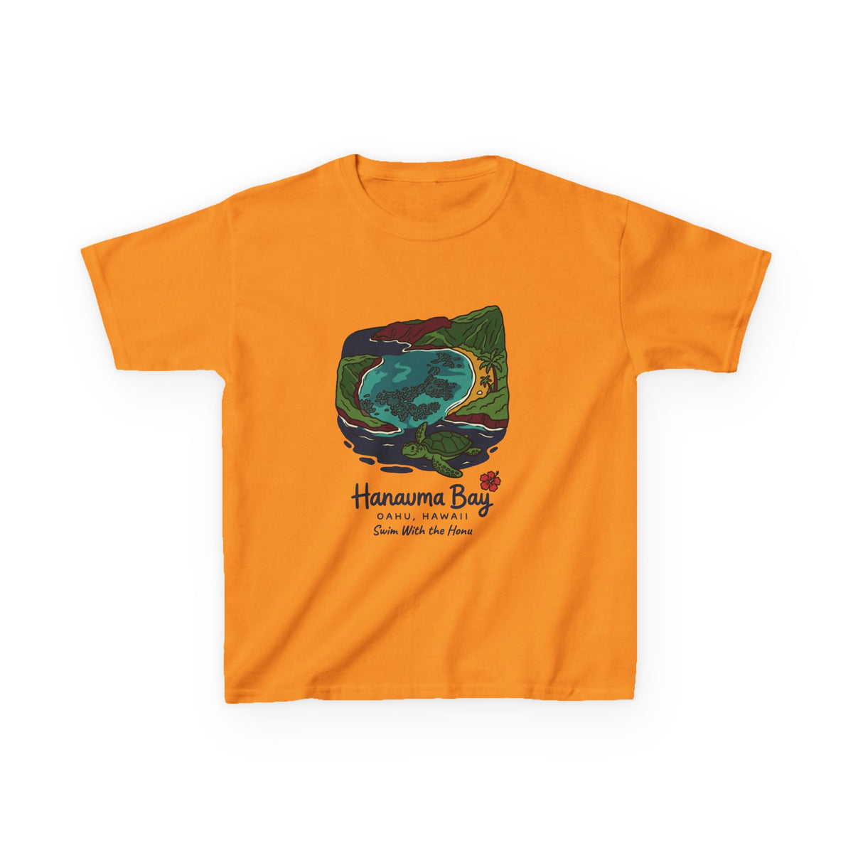 Hanauma Bay Oahu Hawaii Vintage Travel Graphic Kids T-Shirt