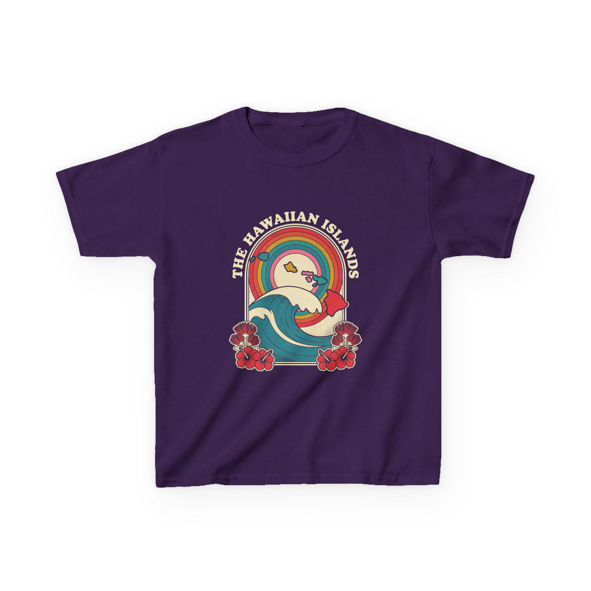 The Hawaiian Islands Retro Travel Poster Kids T-Shirt