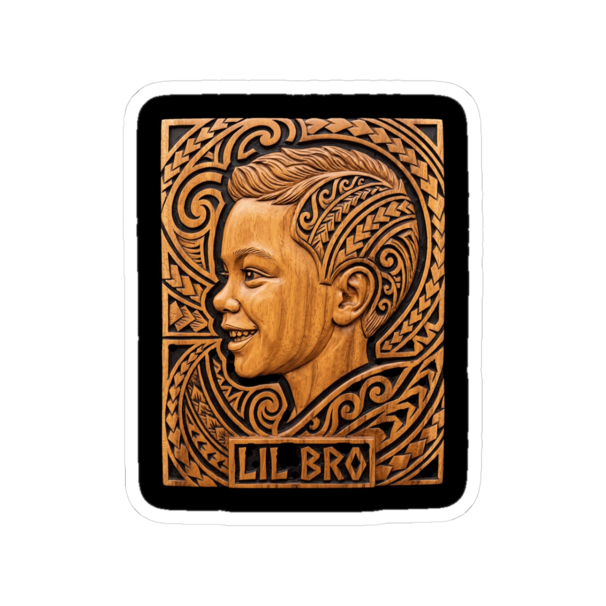 Polynesian Tribal Lil Bro Hawaiian Matching Family Sticker
