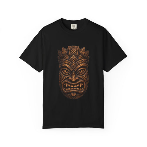 Carved Tiki Mask Hawaiian Tropical Graphic T-Shirt