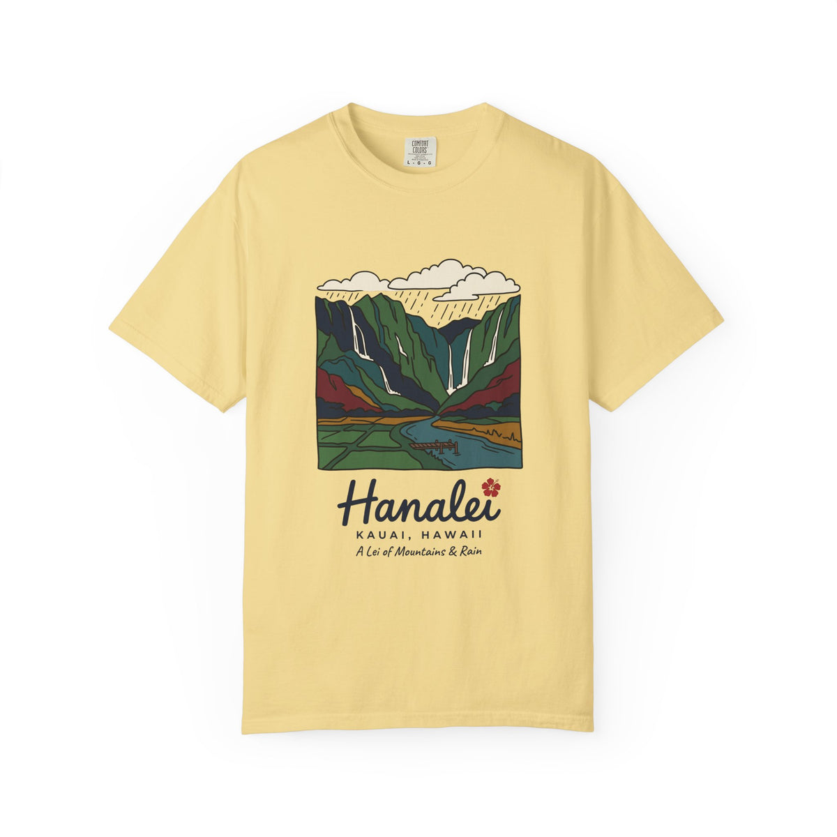 Hanalei Bay Kauai Hawaii Vintage Travel Graphic T-Shirt
