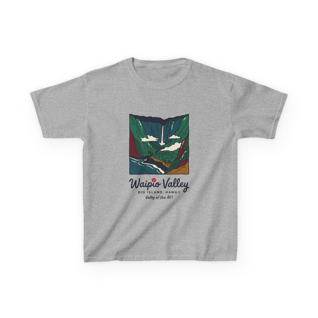 Waipio Valley Big Island Hawaii Vintage Travel Graphic Kids T-Shirt