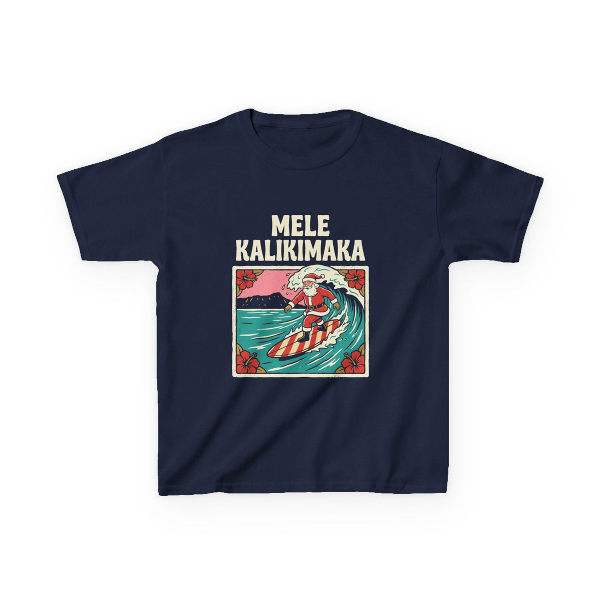 Mele Surf Hawaiian Christmas Kids T-Shirt