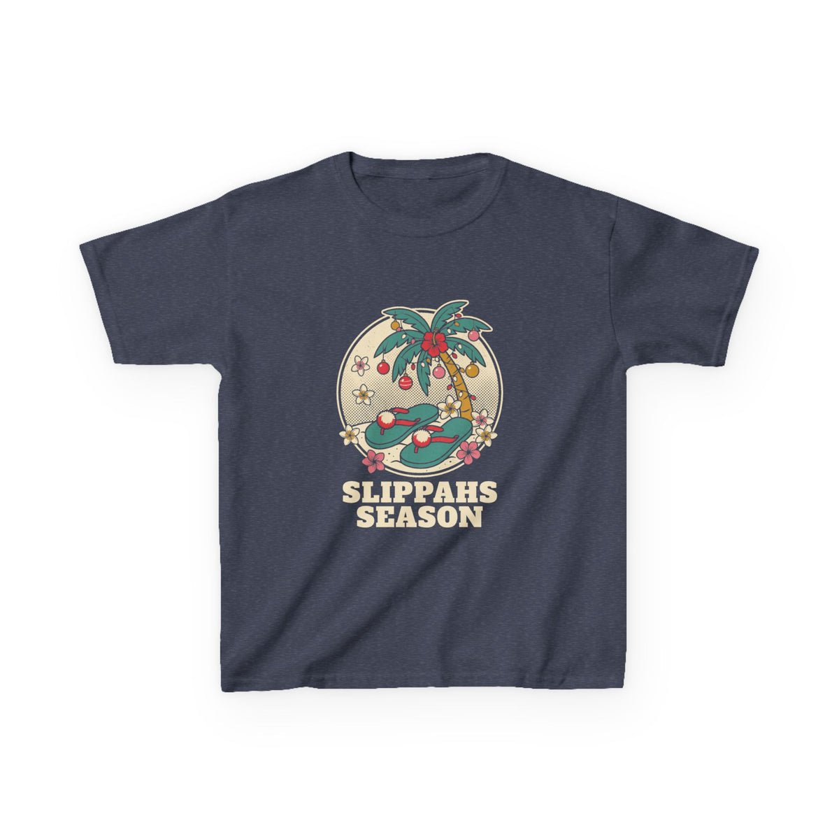 Slippahs Hawaiian Christmas Kids T-Shirt