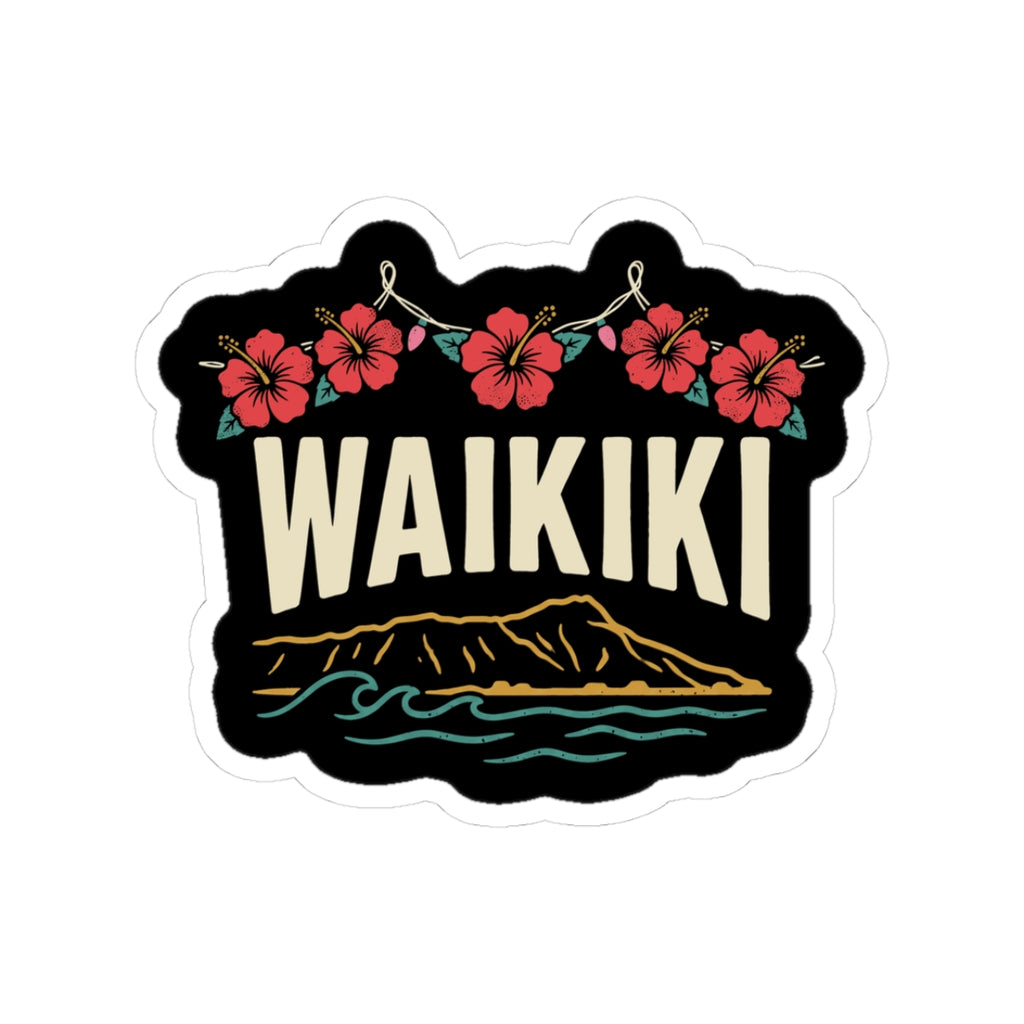 Hibiscus Lights Hawaiian Christmas Sticker