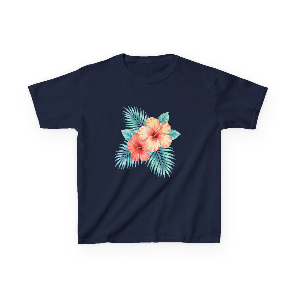 Watercolor Hibiscus Bouquet Hawaiian Floral Kids T-Shirt