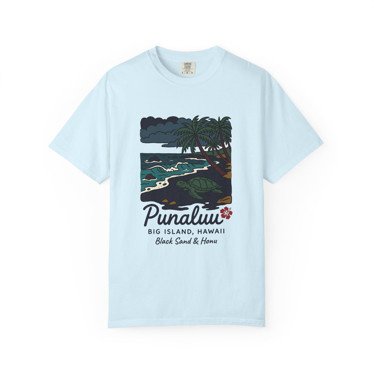 Punaluu Black Sand Beach Big Island Hawaii Vintage Travel Graphic T-Shirt