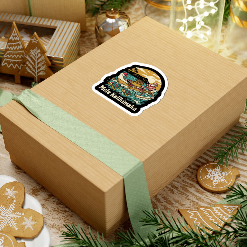 Honu Sleigh Hawaiian Christmas Sticker