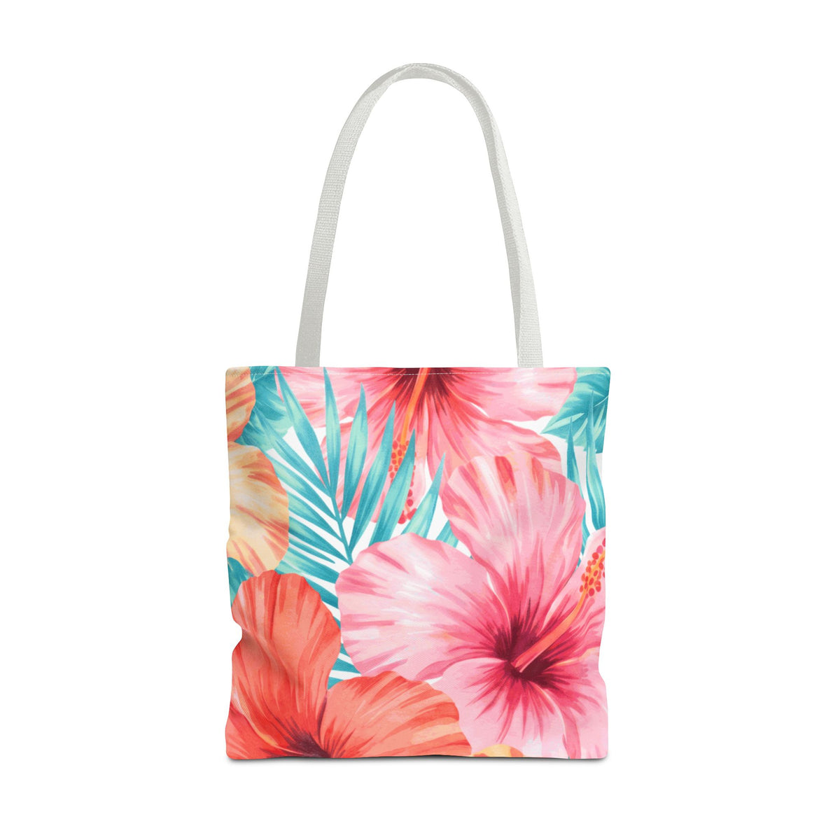Hibiscus Watercolor Hawaiian All-Over Tote Bag