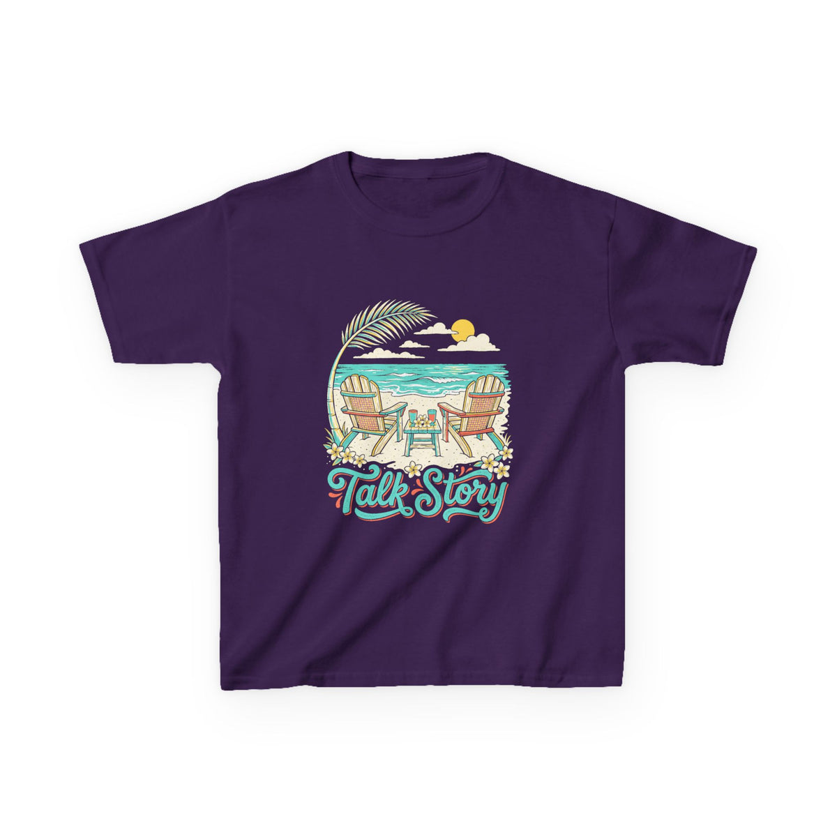 Talk Story Hawaii Beach Chairs Retro Graphic Kids T-Shirt