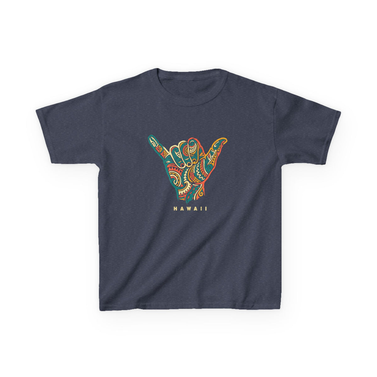 Shaka Hand Hawaiian Tribal Aloha Graphic Kids T-Shirt