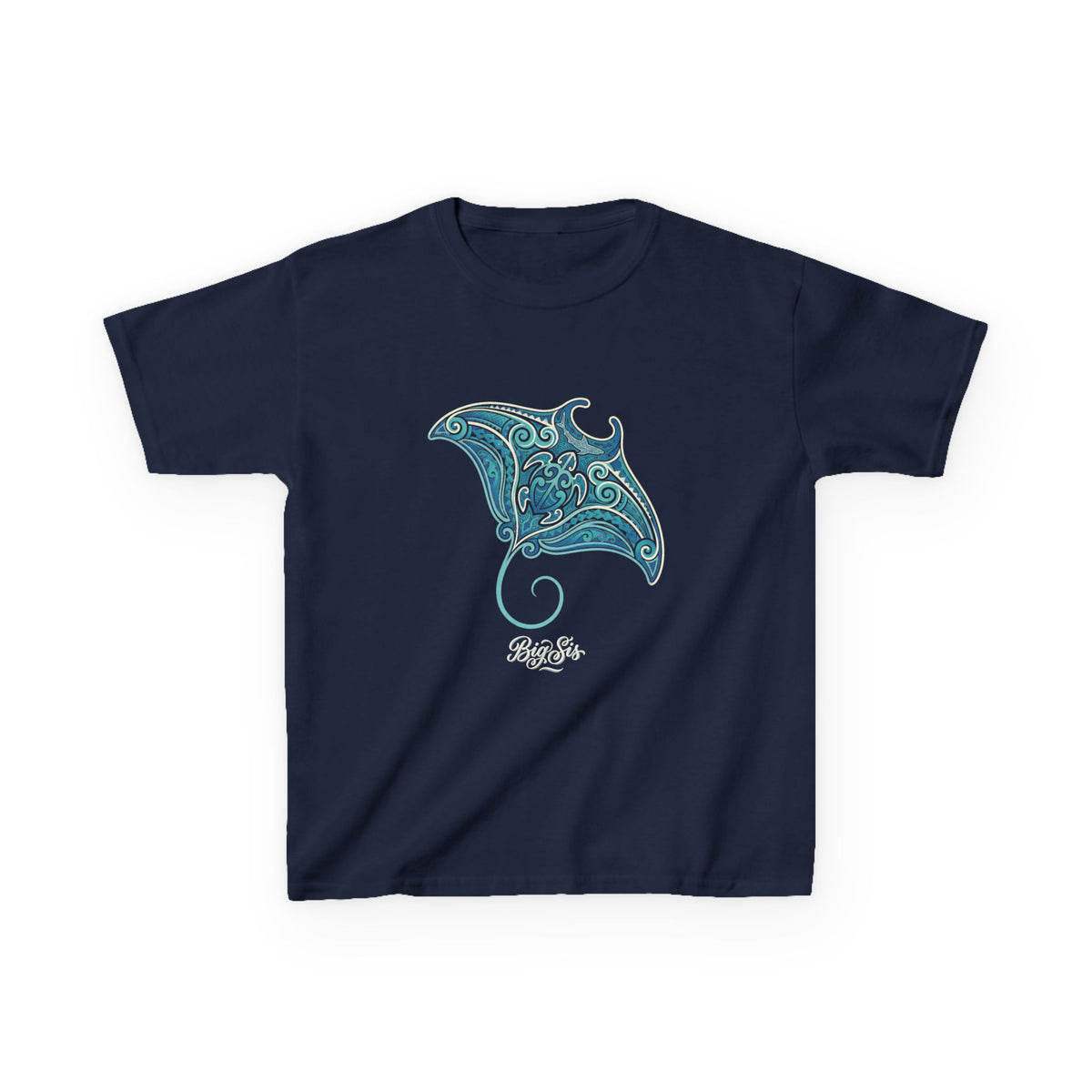 Polynesian Manta Hawaiian Matching Family Big Sis Kids T-Shirt