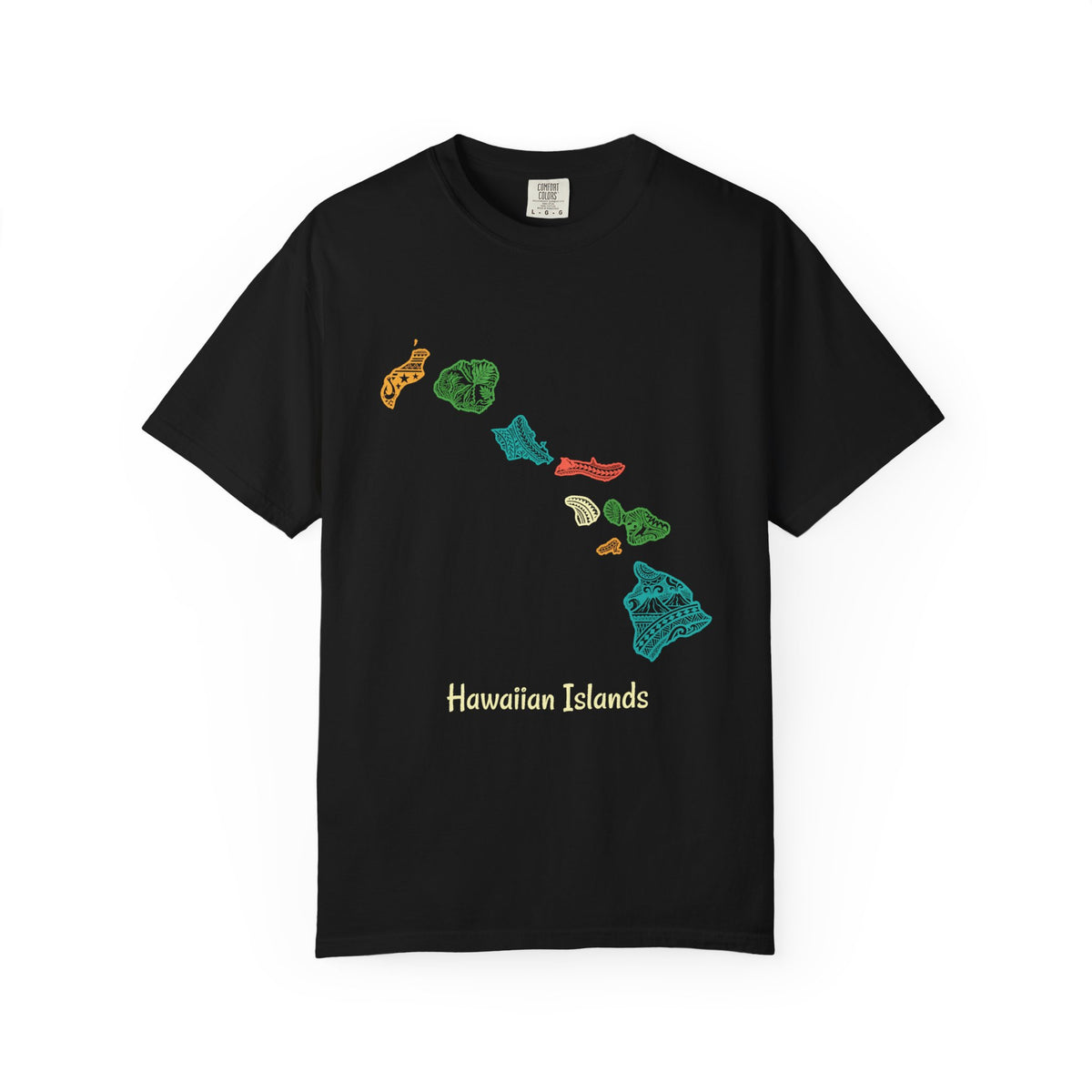 Hawaiian Islands Chain Map Minimalist T-Shirt